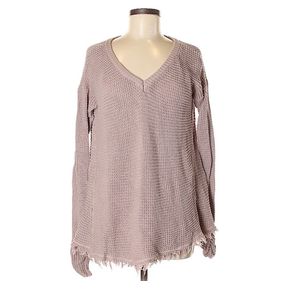 Wishlist MAUVE Boutique Raw Edge Thermal Top - Picture 2 of 3